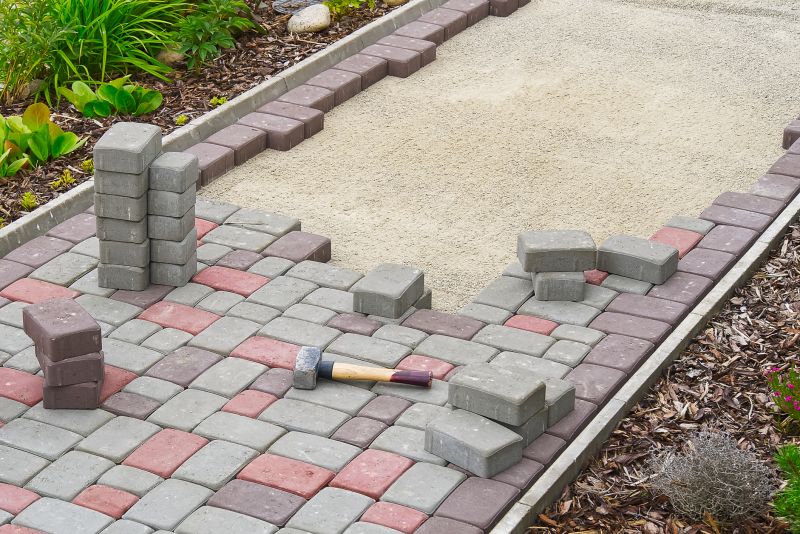 Walkway with Interlocking Pavers